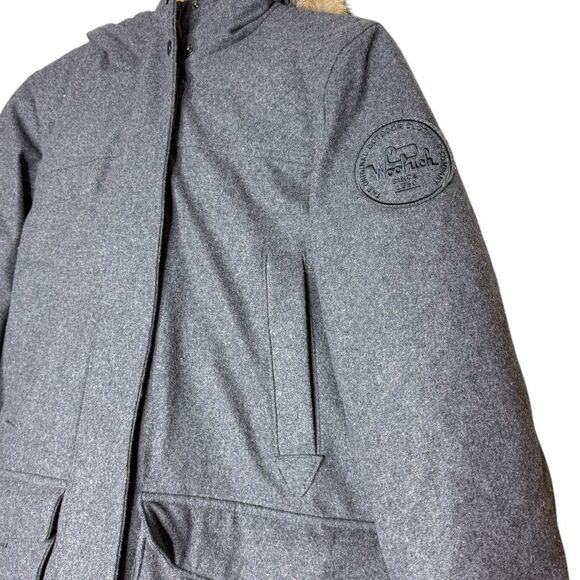 Woolrich Patrol Goose Down Grey Parka Coat Women’s Sz XS - Picture 3 of 5